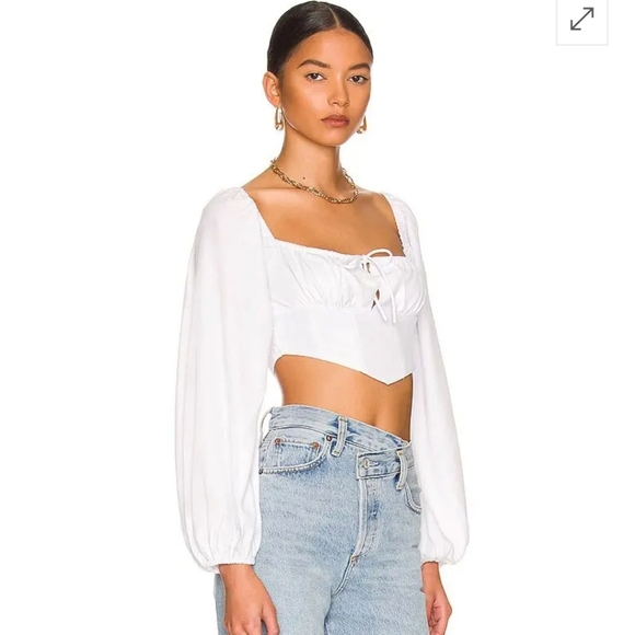 D1. NWT MORE TO COME Yasmin Corset Top In White Size XS - Picture 2 of 7